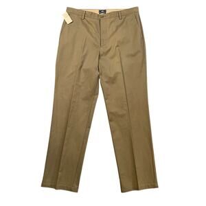 Vintage Dockers Pants Mens 38 Dark Khaki Flat Front Classic Fit Refined Chino